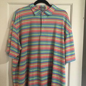 Men's Peter Millar Golf Shirt - Pastel strips